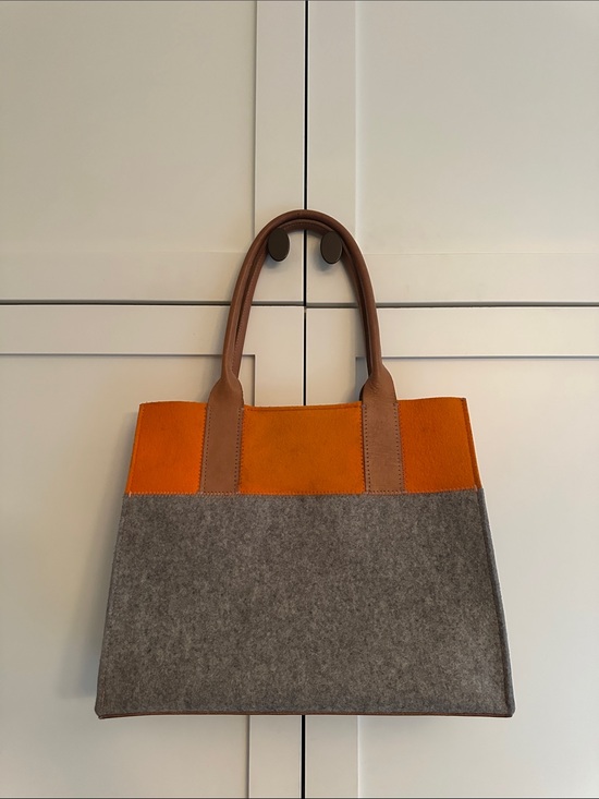 Graf Lantz Handbags - GRAF & LANTZ JAUNT COLOR BLOCK MERINO WOOL AND LEATHER TOTE